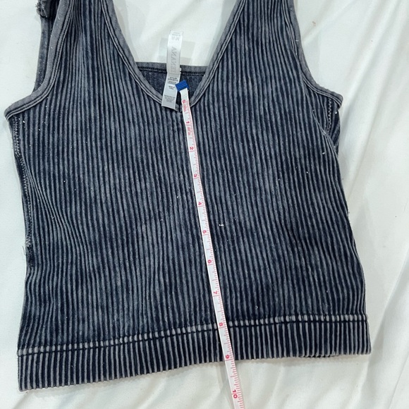 Zenana Outfitters Charcoal Pinstripe Tank Top - Picture 6 of 8